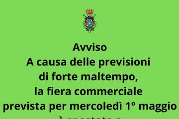 Spostamento della Fiera-Mercato di Primavera dal 1&#176; Maggio al 2 Giugno